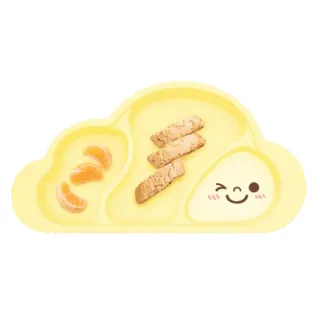 【韓國 MOTHERS CORN】雲朵分隔矽膠餐盤 鵝蛋黃(夢幻矽膠餐盤)