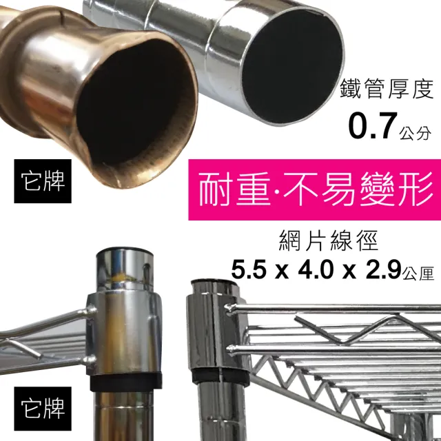 【A+Courbe】MIT耐重三層架-附輪35x90x140cm(鐵力士架/鐵架/收納架/置物架/層架/架子)