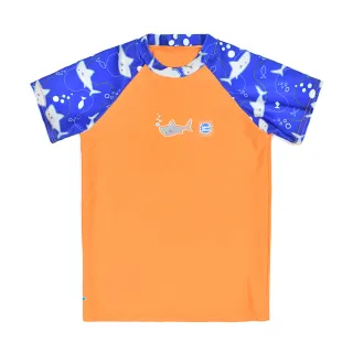 【Splash About 潑寶】兒童 短袖游泳上衣 抗UV - 亮橘鯊魚(游泳上衣)