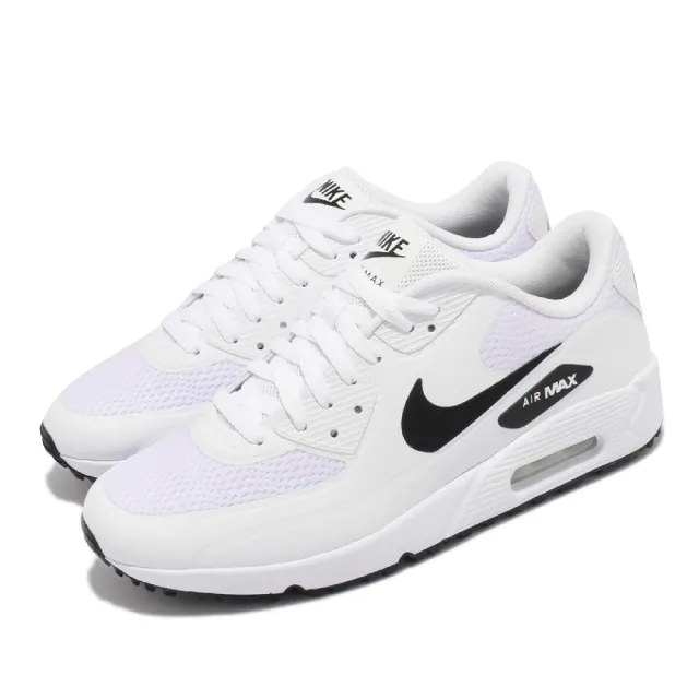 【NIKE GOLF】高爾夫球鞋 Air Max 90 Golf 男女鞋 泡棉中底 氣墊 場內外穿搭 情侶款 白 黑(CU9978-101)