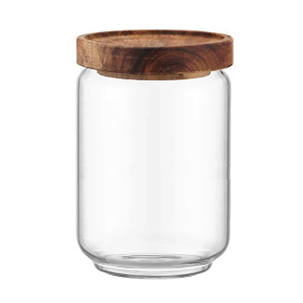 【LINGO】木蓋玻璃密封罐-650ml(保鮮防潮)