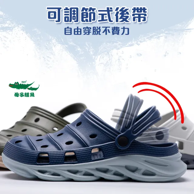 【母子鱷魚】-官方直營-撞色水陸刀鋒布希鞋-藍