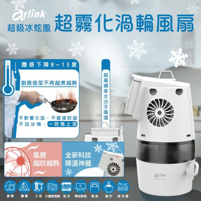 【Arlink】官方旗艦店 冰炫風超霧化渦輪風扇(AF58)