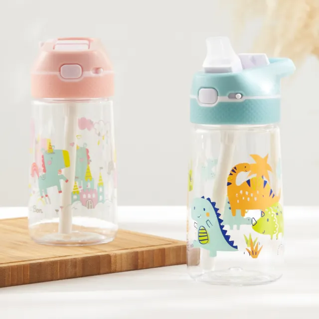 【奇哥】童趣可愛兒童彈跳水壺 450ml-Tritan材質(2入特惠組)