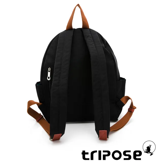 【tripose】CUBI微皺尼龍輕量後背包-大(潮感黑)