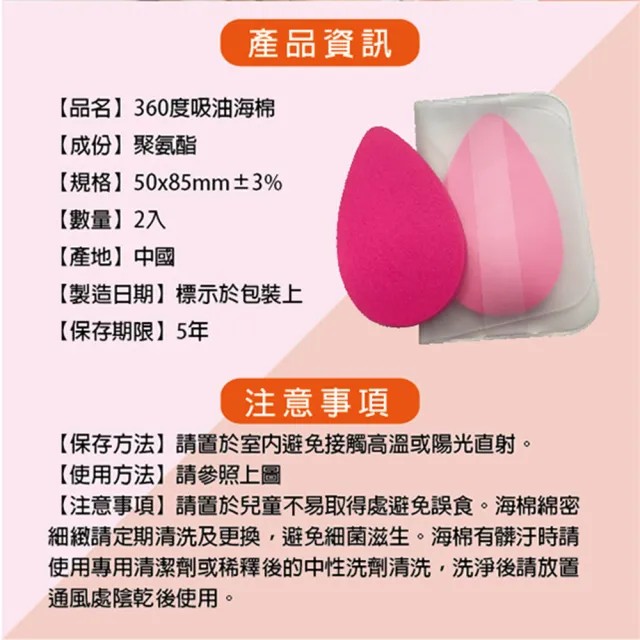 【Beauty Fans】360度吸油海綿2入(吸油)