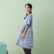 【MOSS CLUB】打折直條印花洋裝-女短袖洋裝 條紋 藍 白(二色/版型寬鬆)
