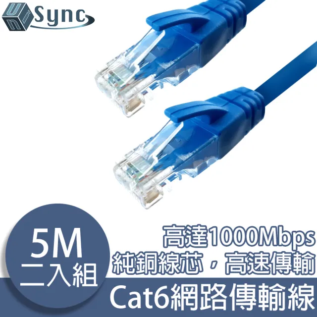 Cat6超高速乙太網路傳輸線 5M/2入