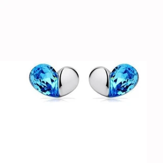 【Mbox】耳環 聽雨-海藍 採用施華洛世奇元素 925銀(施華洛世奇)