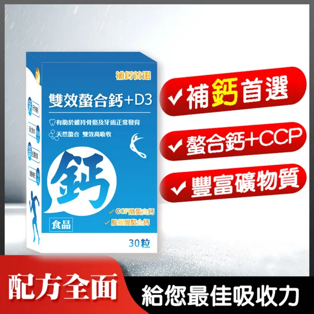 【薇爾艾伯】雙效螯合鈣+D3-胺基酸螯合鈣 吸收率最佳-5入組/共150粒(補鈣首選 獨特添加CCP)