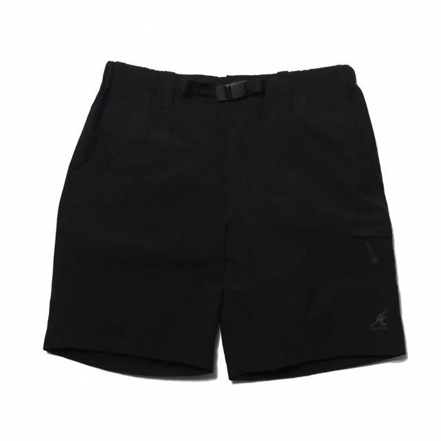 【KANGOL】短褲 運動褲 黑色 防水布料 TNF版型 工裝 男(6121154120)