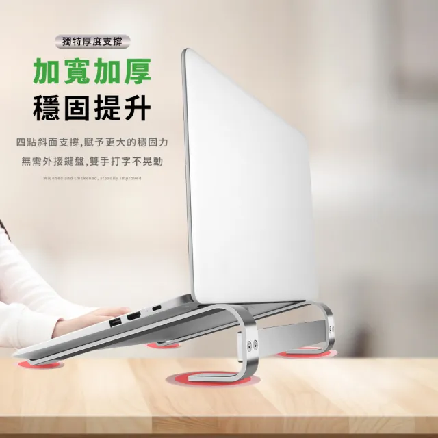 穩固加厚筆記型電腦散熱支架(筆電支架 散熱架 筆電架 增高架 平板架 電腦架 散熱器 散熱墊 防滑架)