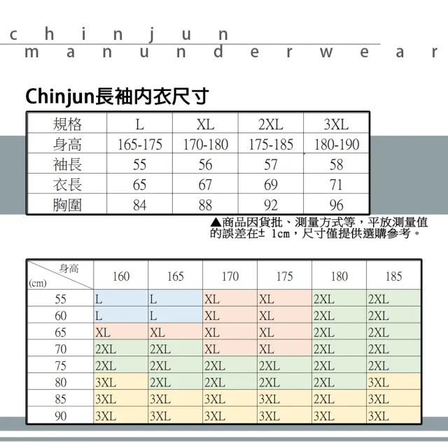 【CHINJUN】舒適保暖 彈性長袖內衣純白內衣-U型領-長袖(彈性長袖內衣 純白內)