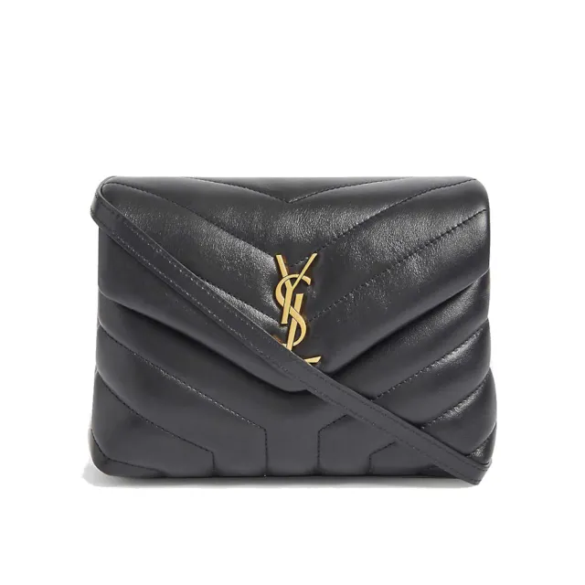 【YSL】SAINT LAURENT YSL Toy Loulou Monogram 肩背包 黑+金色