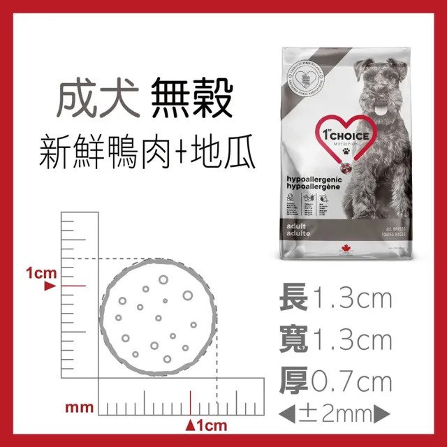 【1stChoice 瑪丁】無穀單一蛋白低過敏鴨肉成犬配方（新鮮鴨肉+地瓜）2kg