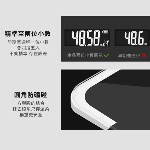 【kingkong】家用溫度顯示電子體重計 USB充電式(體重秤 體重機)