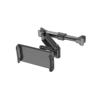 【3D Air】汽車後座頭枕用伸縮旋轉手機支架/平板支架(黑色)