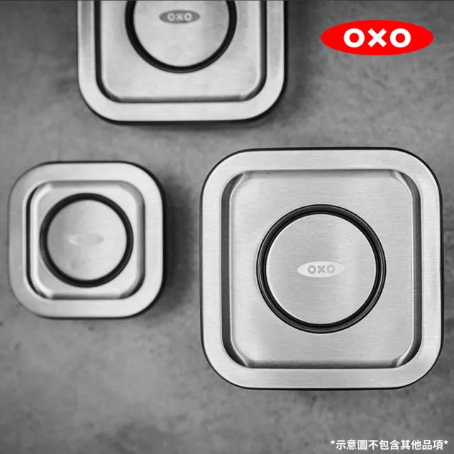 【美國OXO】POP 不鏽鋼按壓保鮮盒6件組(大正方4.2L+長方2.6L+長方1.6L+長方0.6L+正方0.4L+正方1L)
