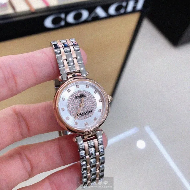 【COACH】雙11COACH蔻馳女錶型號CH00078(銀色錶面玫瑰金錶殼金銀相間精鋼錶帶款)