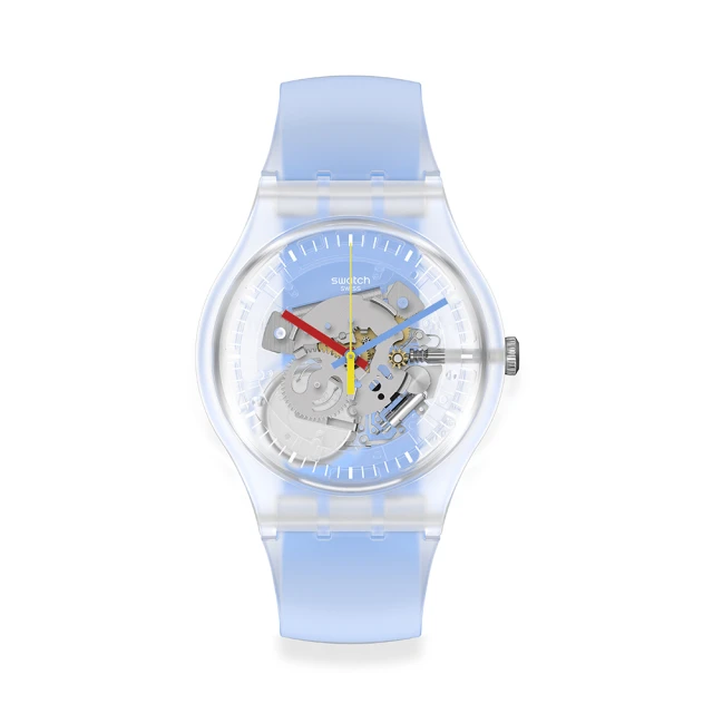 【SWATCH】New Gent 原創系列手錶CLEARLY BLUE STRIPED 男錶 女錶 瑞士錶 錶(41mm)