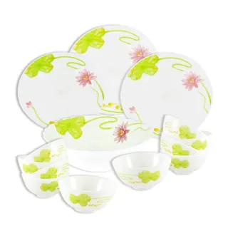 【CookPower 鍋寶】玉晶玻璃瓷碗餐盤20件組(EO-XT4FW4TS5QW89Z2)