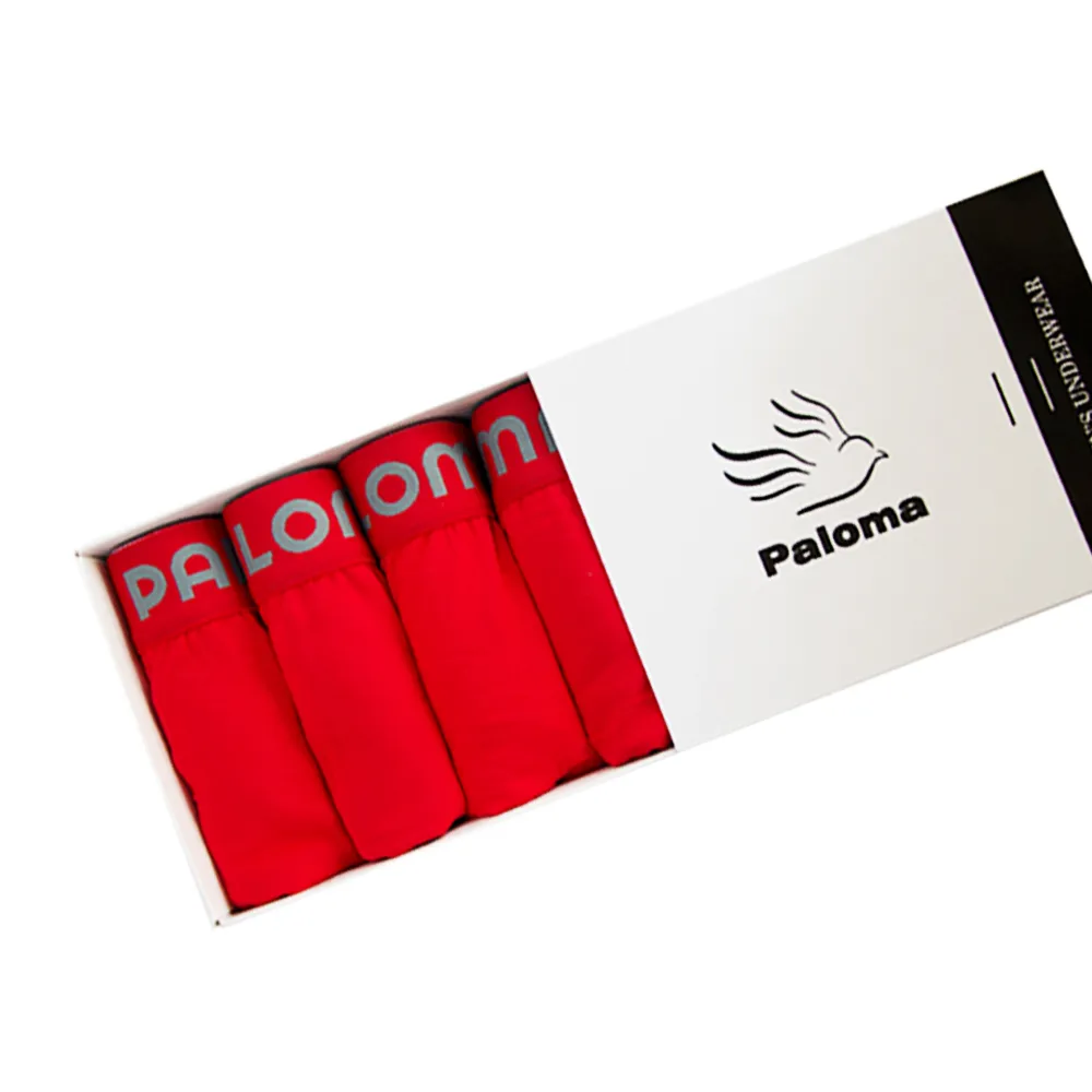 【Paloma】4入大紅禮盒/新春開運平口褲.男內褲.四角褲(紅內褲/過年/春節/新年/年節/新春/送禮)