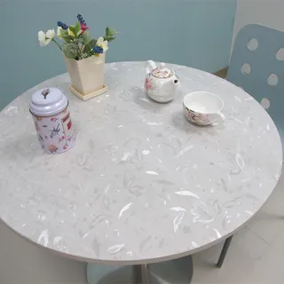 【Homemake】水晶壓紋桌墊-透明花卉(餐桌墊/西餐墊/桌巾/桌布/茶几墊)