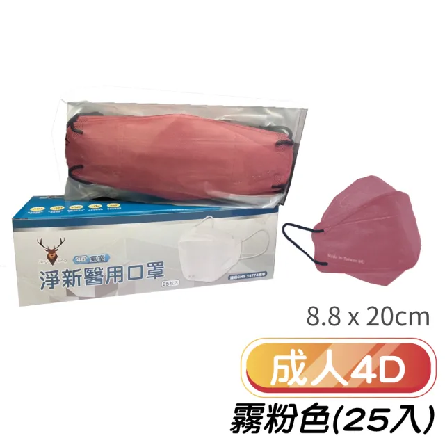 【淨新】4D成人立體口罩(25入/一盒/醫療級/國家隊 防飛沫/灰塵)
