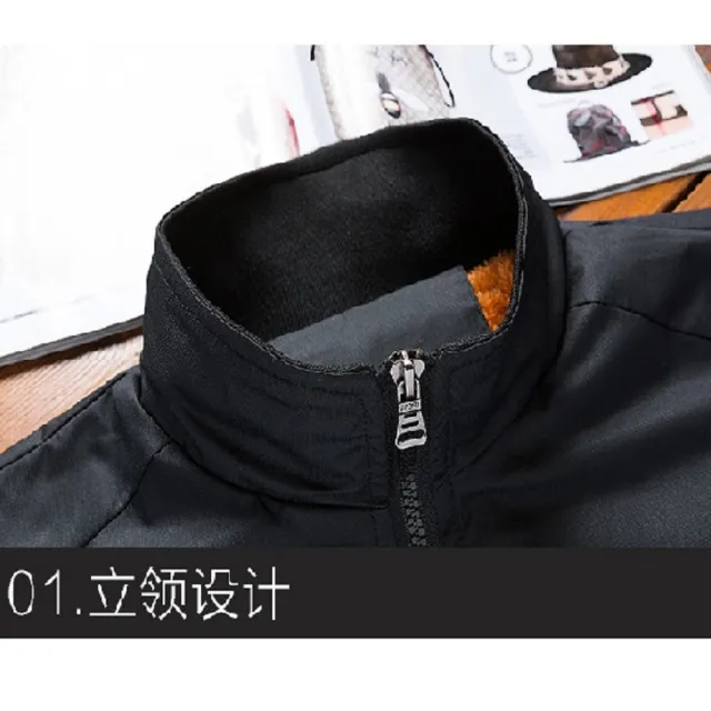 【NBL】現貨J0306韓版冬裝加絨立領外套(加厚立領外套)