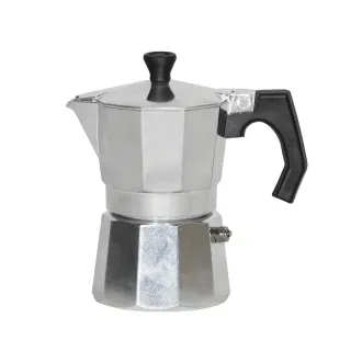【YU Living 信歐傢居】經典義式摩卡咖啡壺 三杯份(150ml/金屬色)