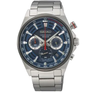 【SEIKO 精工】CS 賽車三眼計時手錶-41mm 母親節 禮物(8T63-00T0B/SSB407P1)