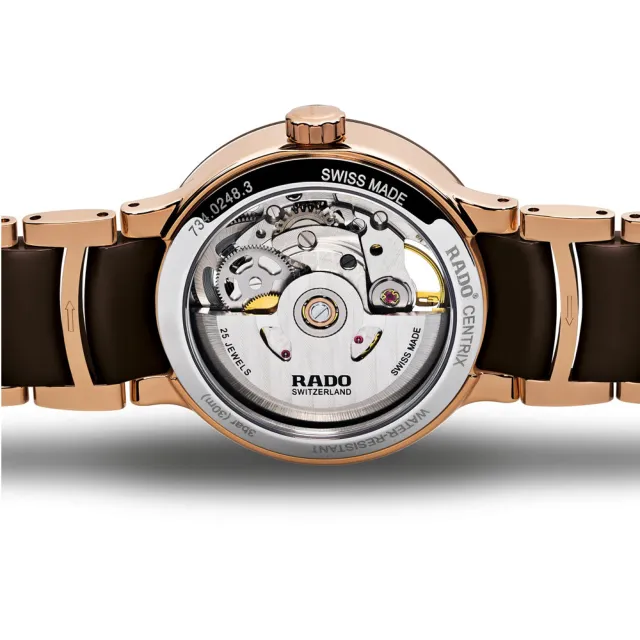 【Rado 雷達表】晶萃系列Centrix陶瓷真鑽開心鏤空機械女錶/33mm/R04(R30248712)