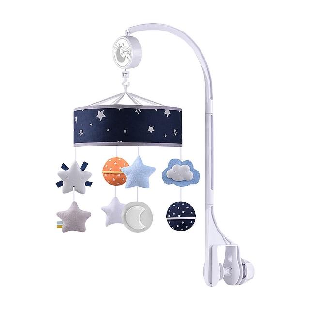 【JoyNa】嬰兒床鈴旋轉音樂鈴 星空款寶寶安撫玩具 發條免用電池 