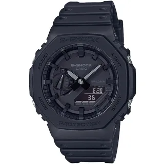 【CASIO 卡西歐】G-SHOCK 八角防護構造雙顯手錶 新年 禮物(GA-2100-1A1/速)