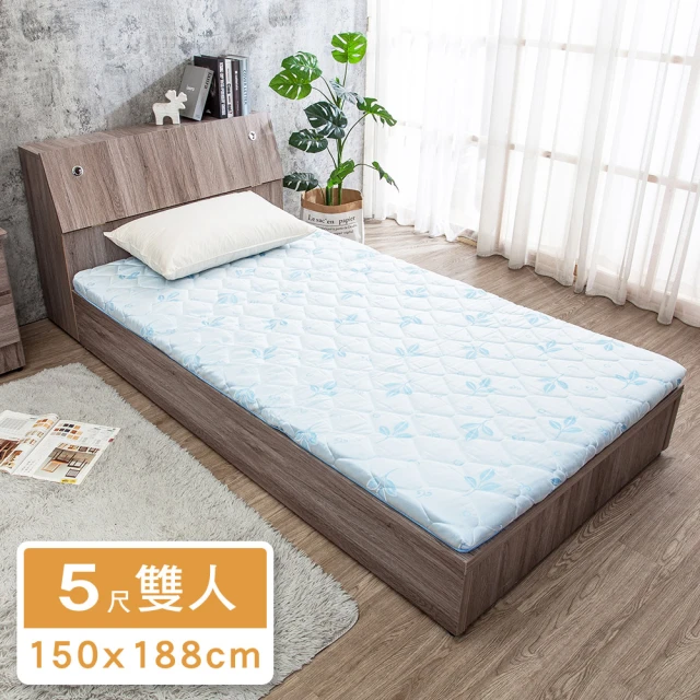 【BODEN】緹花布可拆洗透氣冬夏兩用竹蓆折疊式床墊(5尺標準雙人)