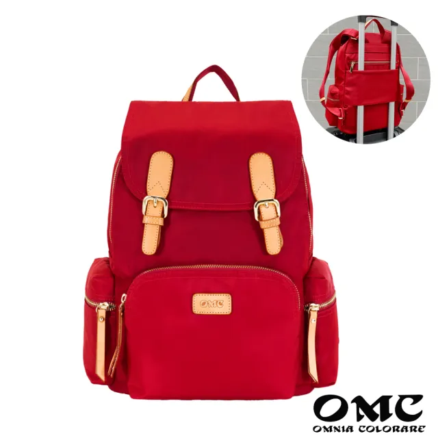 【OMC】雙11 玩美旅程大款雙扣翻蓋後背包82888(紅色)