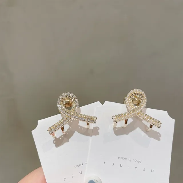 【Emi 艾迷】法式 小香風 珍珠鋯石小髮夾2入 瀏海夾