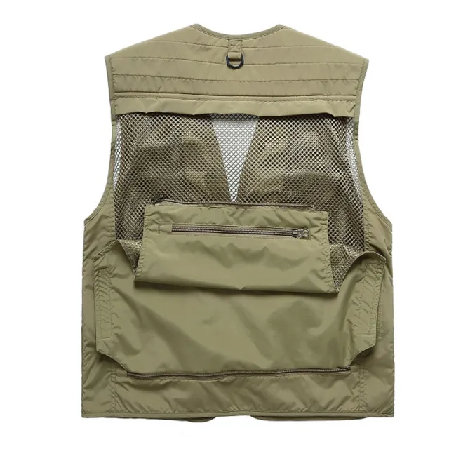 【PUSH!】戶外休閒用品15口袋的背心夾克多功能速乾外套(戶外攝影釣魚馬甲背心F25)