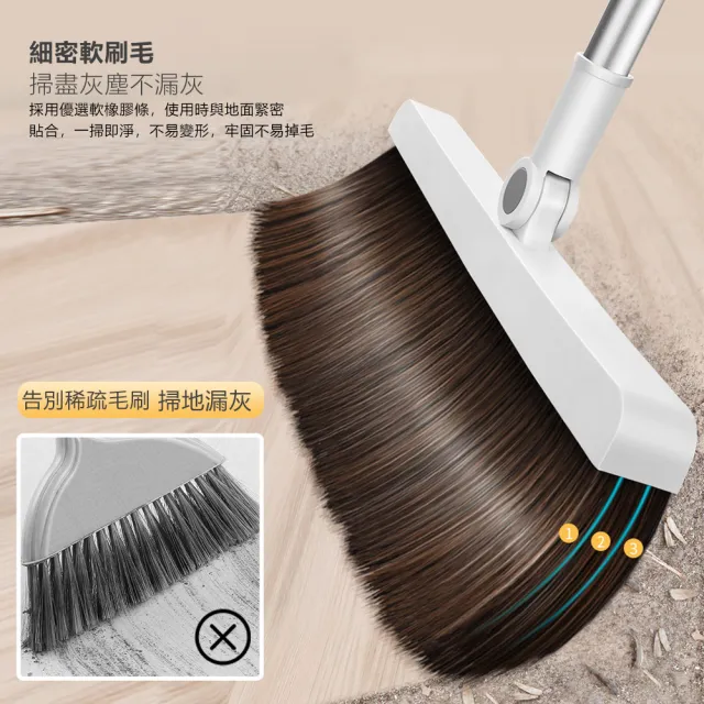 磁吸站立掃把畚箕組(齒梳式/折疊式畚箕)