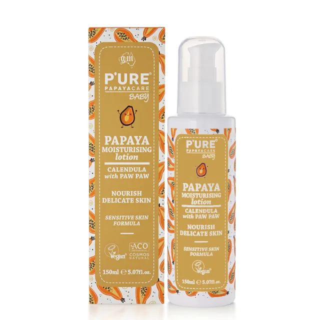 【澳洲 Pure Papayacare 即期品】木瓜嬰兒滋潤乳液含金盞花-2026年11月到期(150ml/瓶)