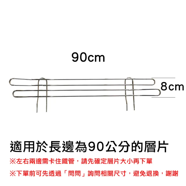 【A+Courbe】90cm側邊圍欄2入-MIT鐵力士架專用鍍鉻配件
