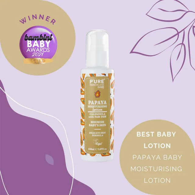 【澳洲 Pure Papayacare 即期品】木瓜嬰兒滋潤乳液含金盞花-2026年11月到期(3入組 150ml/瓶)