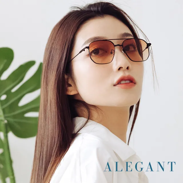 【ALEGANT】歐美復古慕斯棕漸層雙樑設計偏光飛官墨鏡/UV400太陽眼鏡(瓦維爾的鐘樓光輝)