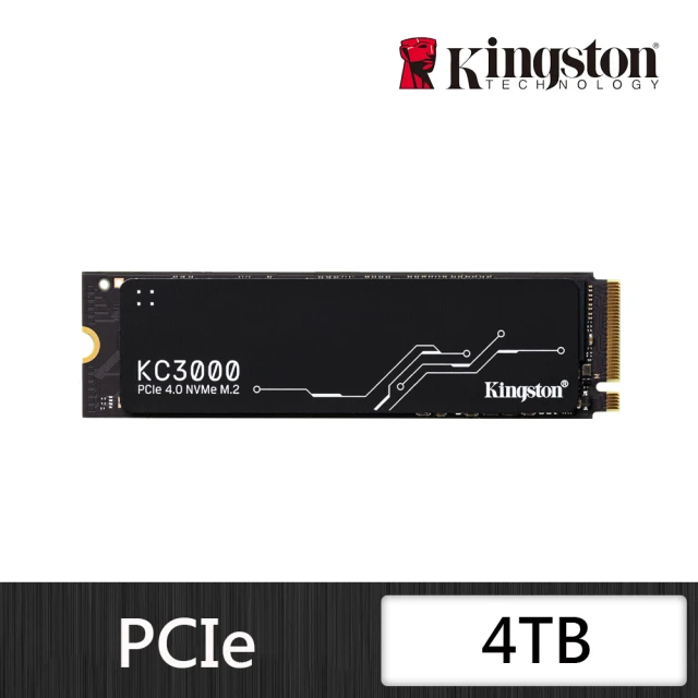 【Kingston 金士頓】KC3000 4TB M.2 2280 PCIe 4.0 ssd固態硬碟 SKC3000D/4096G 讀 7000M/寫 7000M