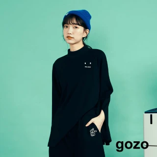 【gozo】minus g-限量系列 側開衩半高領羅紋T(兩色)