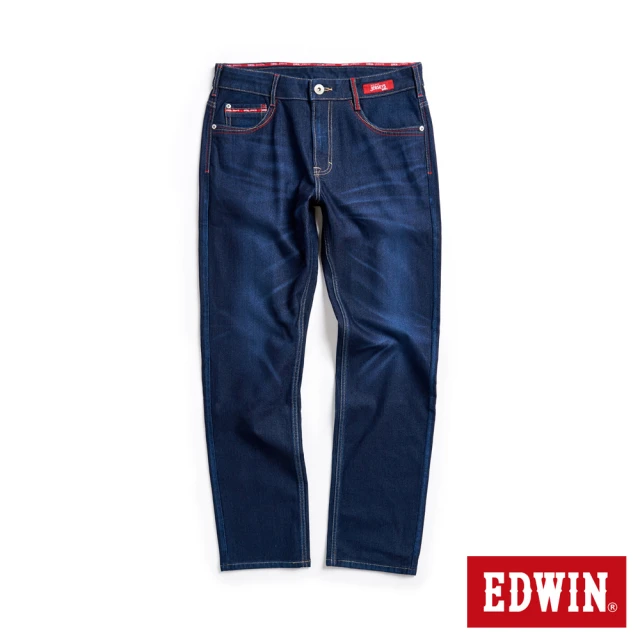 【EDWIN】男裝 東京紅360°迦績彈力機能中直筒牛仔褲(原藍磨)