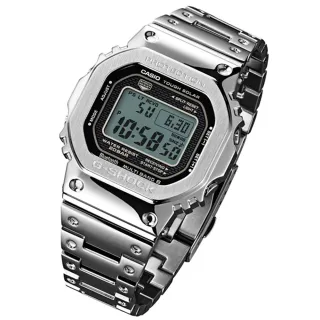 【CASIO 卡西歐】G-SHOCK 太陽能藍牙電波錶-銀(GMW-B5000D-1/速)