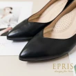 【EPRIS 艾佩絲】現貨 OL上班鞋尖頭系列5.5公分 倒V粗跟鞋 小尺碼鞋 面試女鞋 26.5-28-時尚黑(高跟鞋)