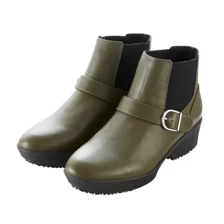 【MMHH】三密度 零重力 牛皮 D環 短靴 - 綠色(上班小資族 舒適 質感 短靴 短筒靴)