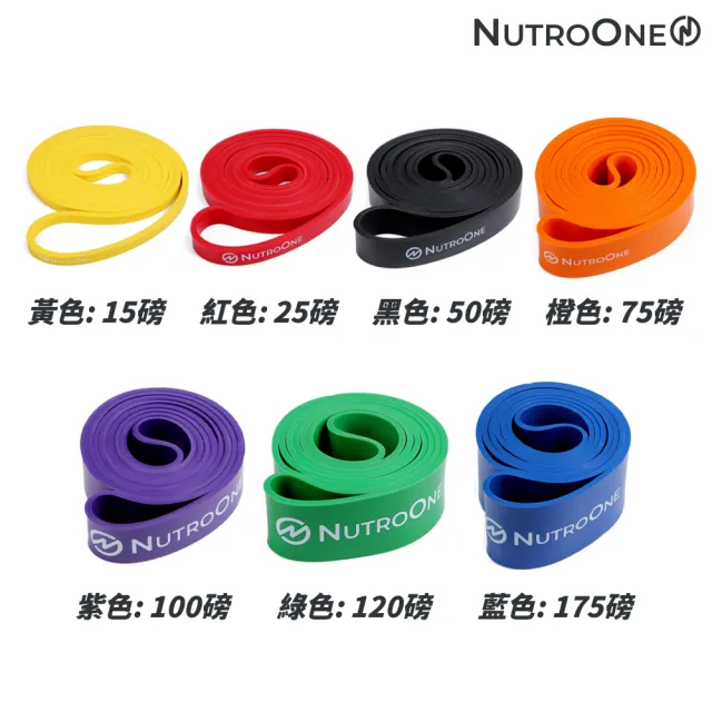 【NutroOne】多用途2.08m阻力帶/綠色120磅(7種阻力強度可選/體積輕巧)